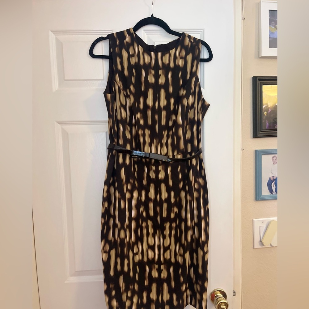 Jones New York size 12 belted animal print dress NWOT